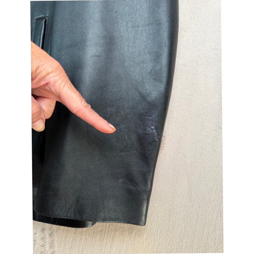 Gianna Lorenzi Italy Leather Jacket Mens XXL Black Lambskin Coat Zip-Out Lining - Picture 12 of 15